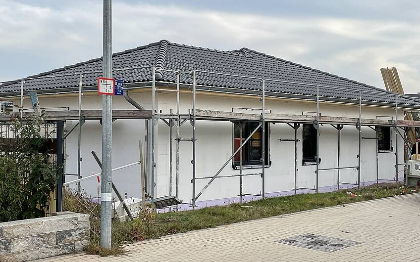 Rohbau des individuell geplanten Bungalows Balance von Kern-Haus in Siefersheim
