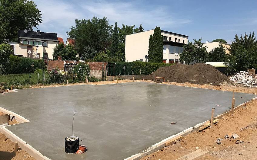 Bodenplatte für ein Kern-Haus in Magdeburg