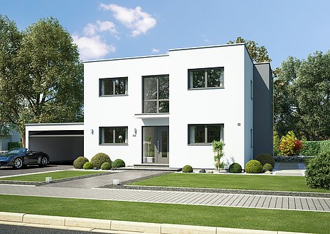 Massivhaus Kern-Haus Bauhaus Modus Eingangsseite