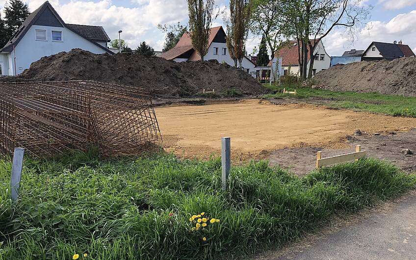 Sandfläche für eine Bodenplatte in Magdeburg