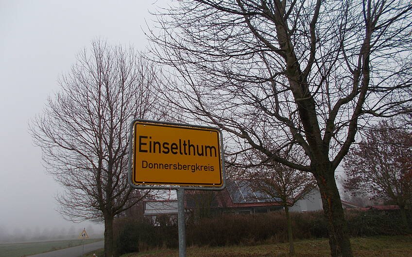 Orteingangsschild der Gemeinde Einselthum im Donnersbergkreis