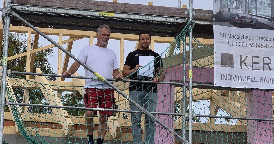 Hoch oben mit Blick auf die Gäste