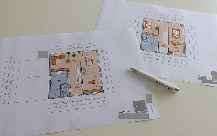 Grundrisse des frei geplanten Einfamilienhauses von Kern-Haus in Bissersheim