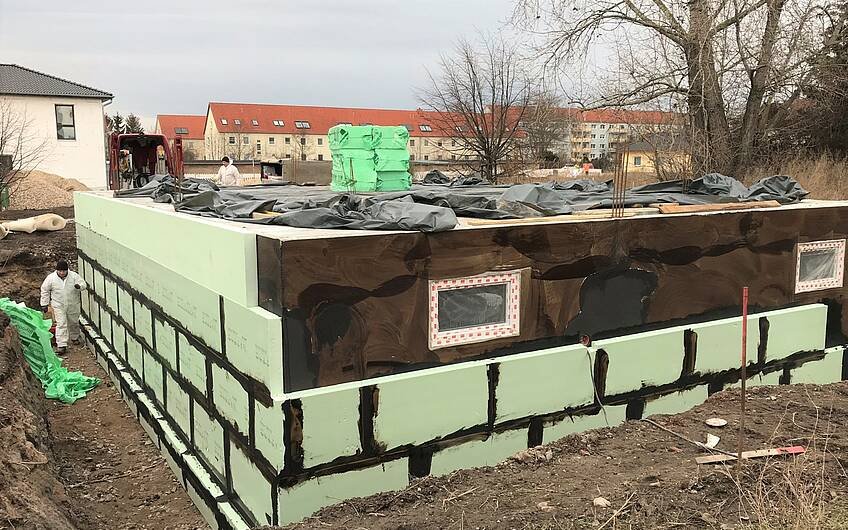 Dämmung eines Kellers für ein Kern-Haus in Magdeburg