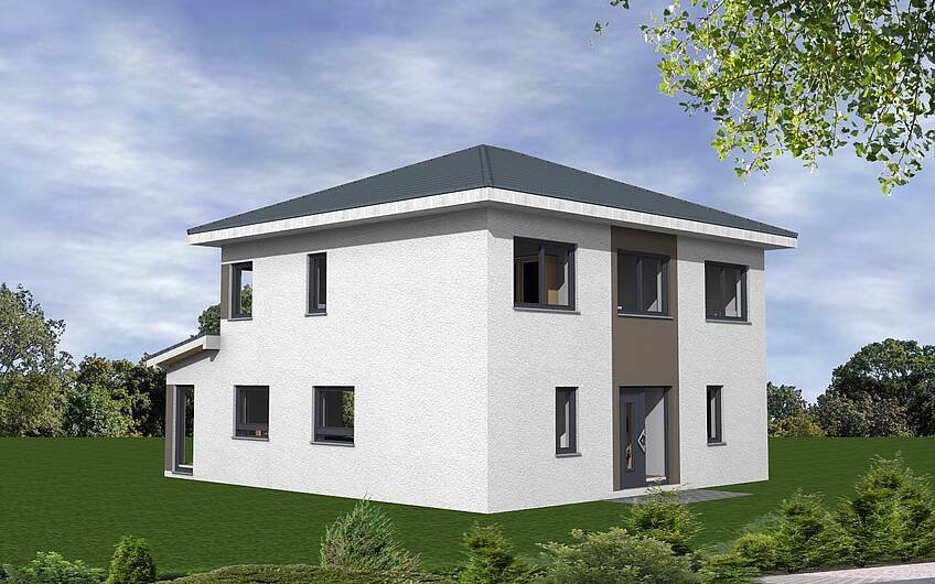 3D Planungsansicht Hauseingangsseite