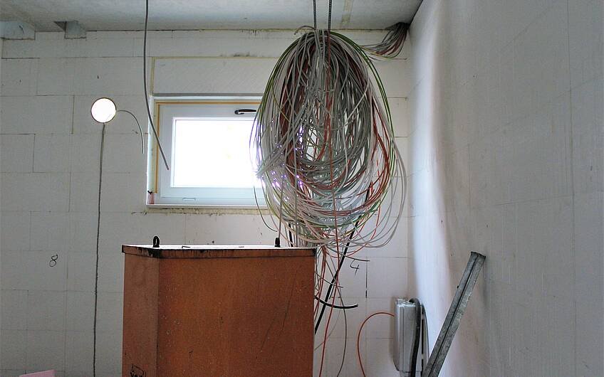 Hausanschlussraum mit Kabel