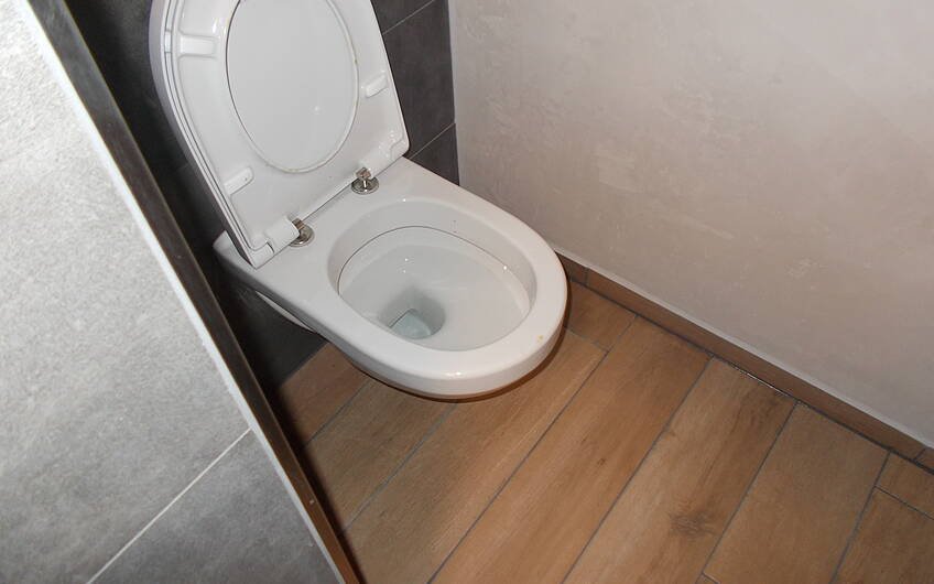 Toilette im Badezimmer der Kern-Haus-Stadtvilla Signus in Otterberg