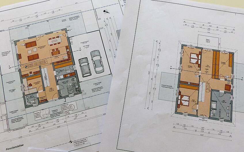 Grundrisse des frei geplanten Kern-Hauses in Jockgrim