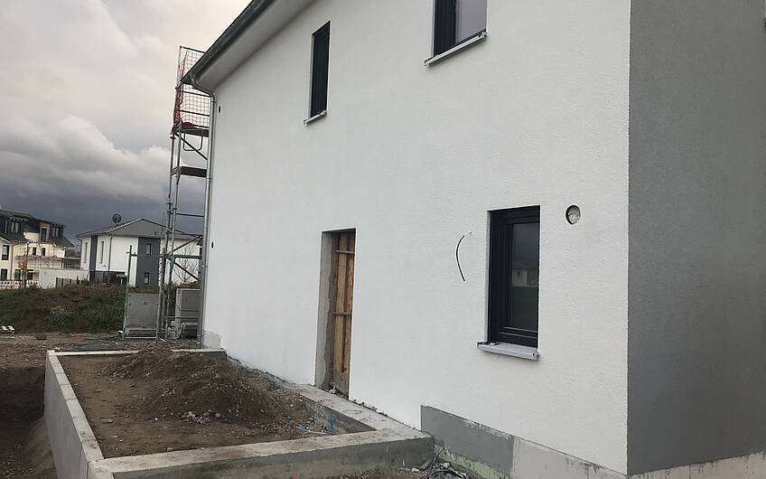 Vorbereitung für die Garage des frei geplanten Familienhauses von Kern-Haus in Böhl-Iggelheim
