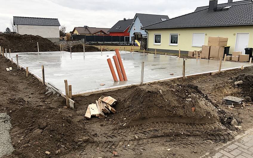 Fertige Bodenplatte für einen Kern-Haus-Bungalow in Wolmirstedt