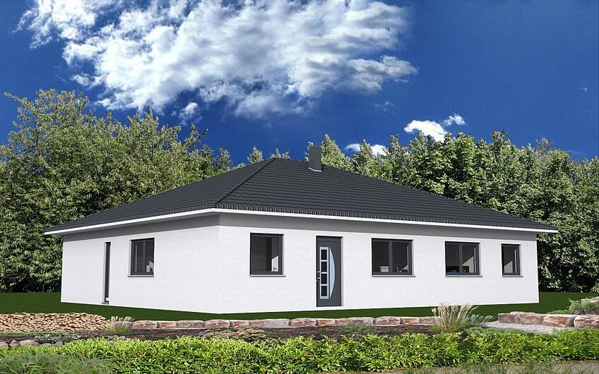 3D-Planungsansicht Bungelow Hauseingang