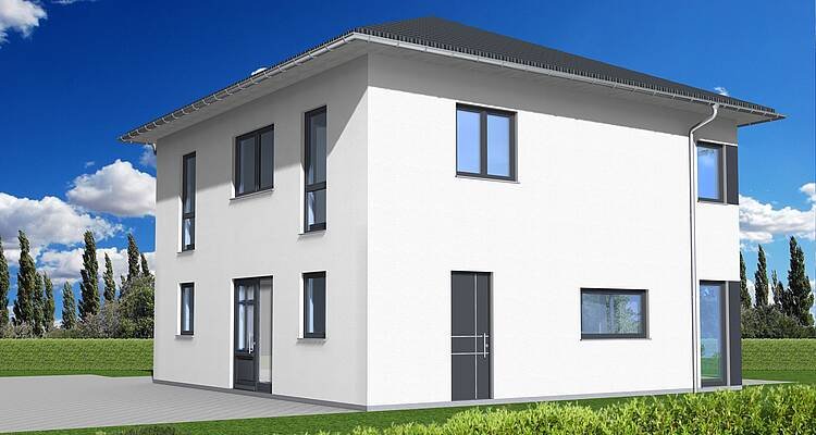 Planungsansicht frei geplante Kern-Haus Stadtvilla in Großpösna