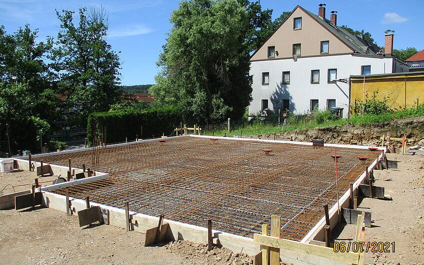 Bewehrung Bodenplatte für Stadtvilla Certo von Kern-Haus in Flöha