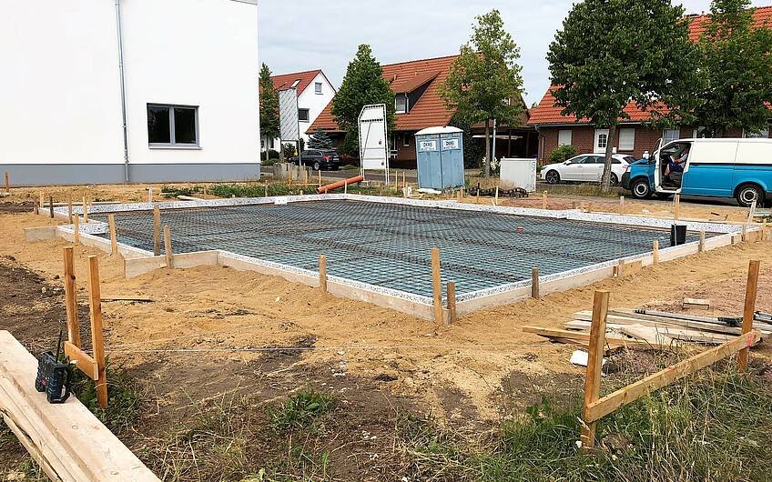 Bodenplatte für Kern-Haus Aura in Magdeburg