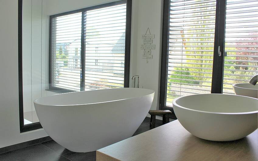 Badezimmer im OG eines Bauhauses in Niedersachsen-ein Kern-Haus