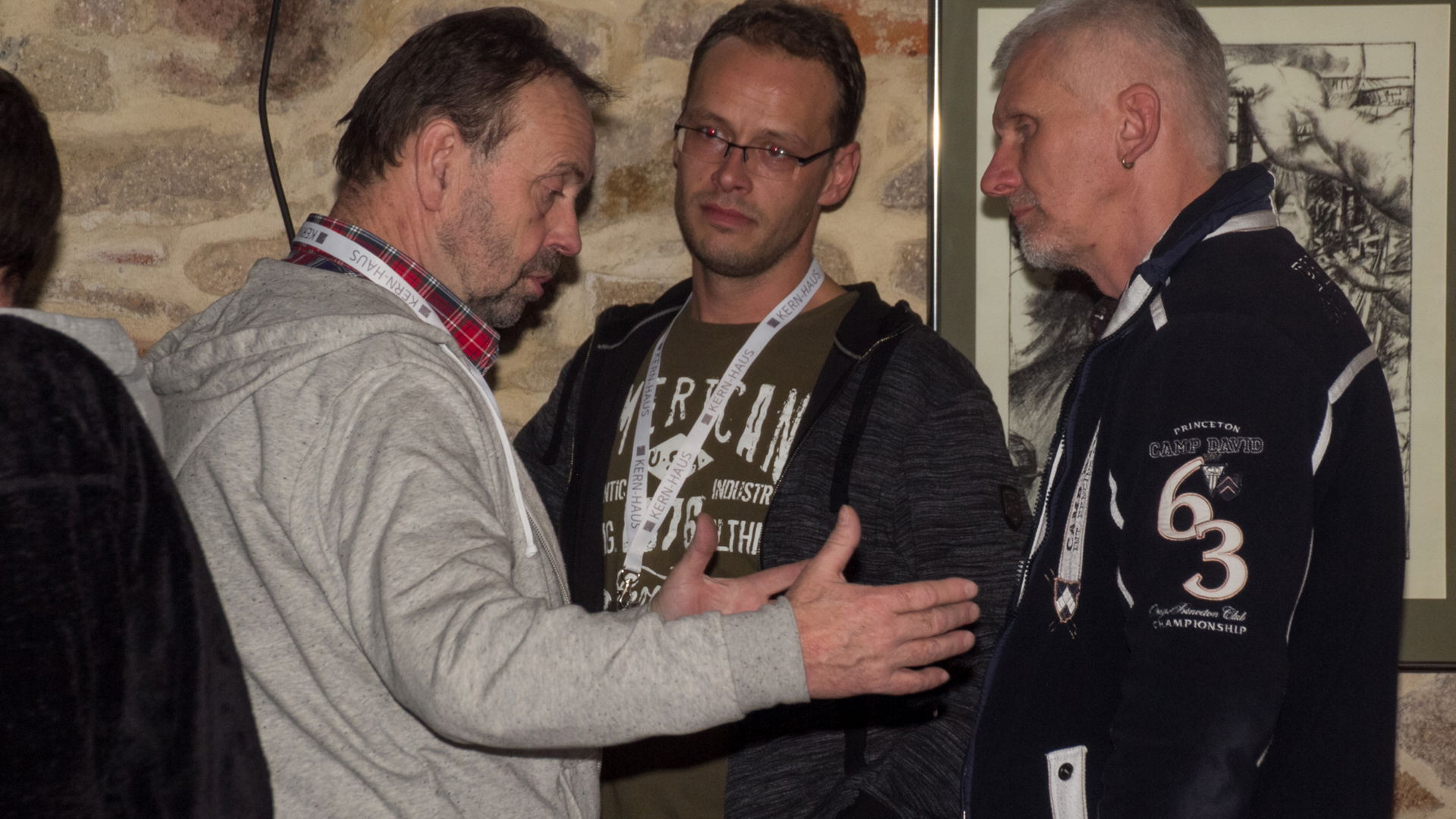 Handwerker im Gespräch auf Handwerkertag 2018 von Kern-Haus Leipzig-Halle