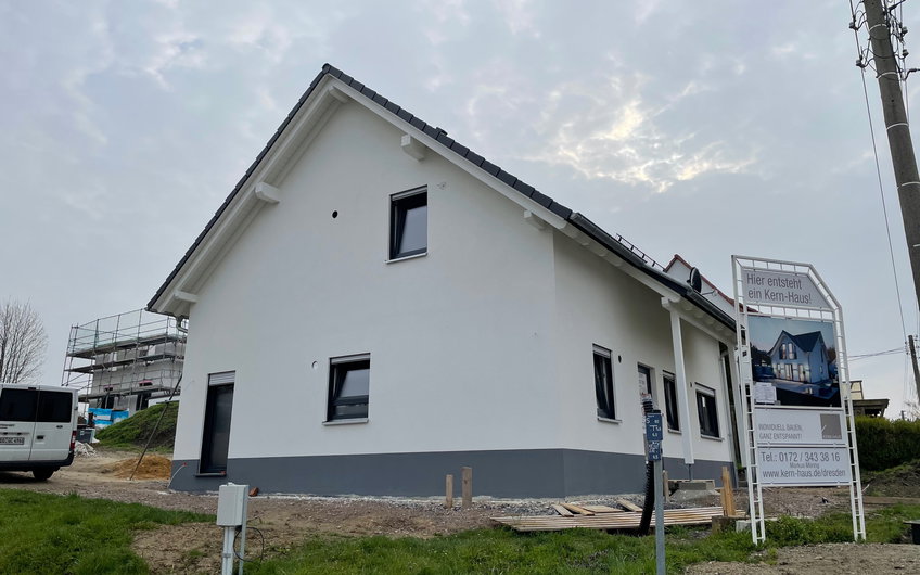 Der Außenputz ist fertig