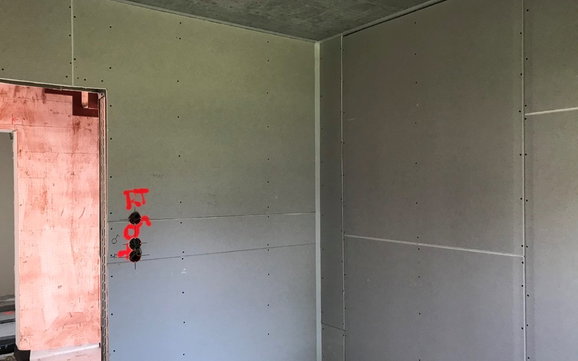 Trockenbauwände in der individuell geplanten Kern-Haus-Stadtvilla Mateo in Sasbach