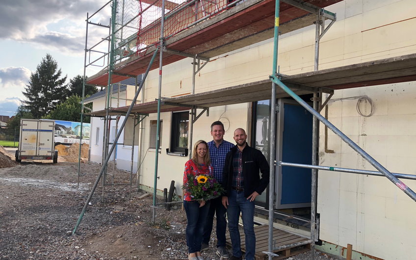 Rohbaubesichtigung im frei geplanten Einfamilienhaus von Kern-Haus in Römerberg