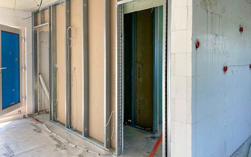 Trockenbau im Erdgeschoss des Kern-Haus Trend in Eilenburg