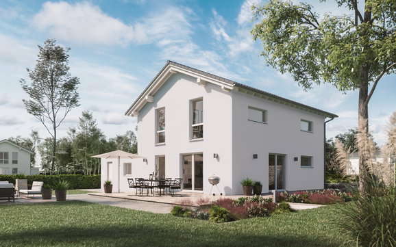 Im Kompetenzcenter der Firma Kern-Haus haben die Bauherrin H. und der Bauherr S. ihr Haus bemustert und eine Auswahl an Ausstattungsmöglichkeiten getroffen.