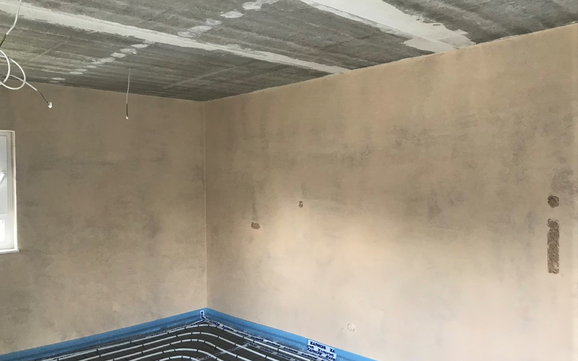 Innenputz in der individuell geplanten Kern-Haus-Stadtvilla Mateo in Sasbach