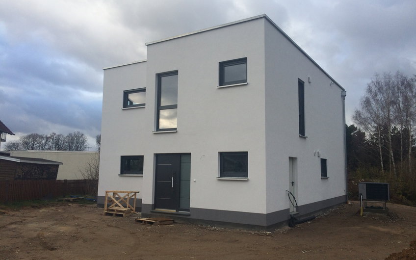 Außenputz für Kern-Haus Futura Bauhaus in Zwickau-Schneppendorf