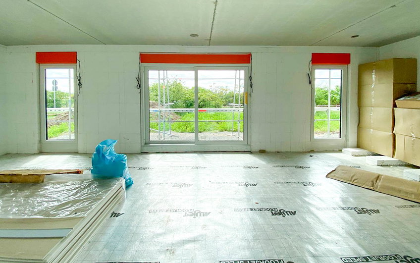 Wohnbereich des Kern-Haus Trend in Vorbereitung auf Innenausbau in Eilenburg
