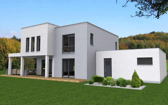 Traumhaus Ansicht Gartenseite.