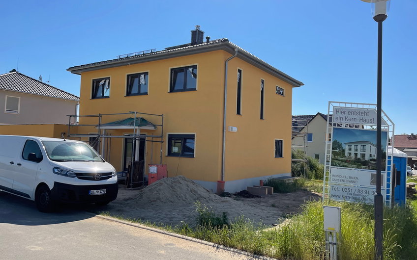 Der Außenputz ist fertig