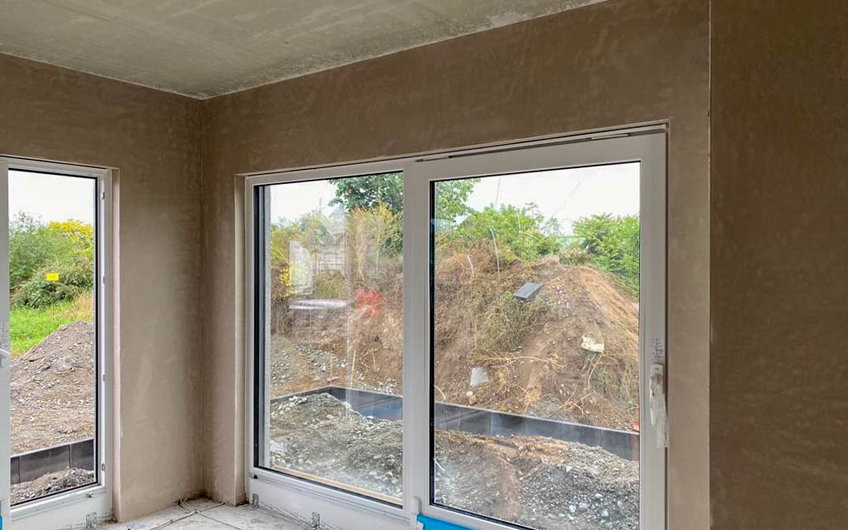 innnenputz um Fensterelemente des Kern-HAus allea in Eilenburg