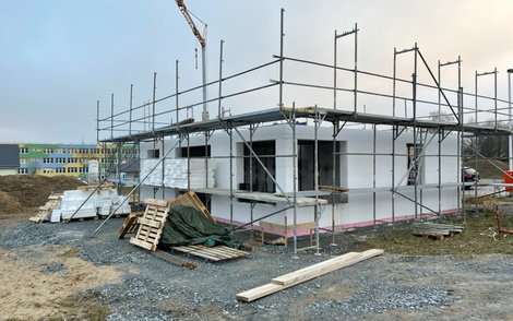 Rohbau Decke EG Aussenansicht