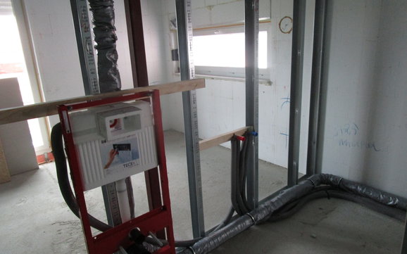 Ausgeführte Sanitärrohinstallation.