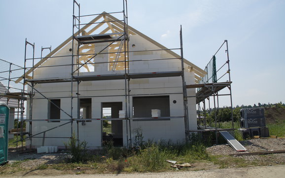 In Marbach geht es weiter mit dem Dachstuhl.