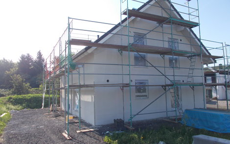 Kern-Haus Signum in Einselthum mit fertigem Außenputz