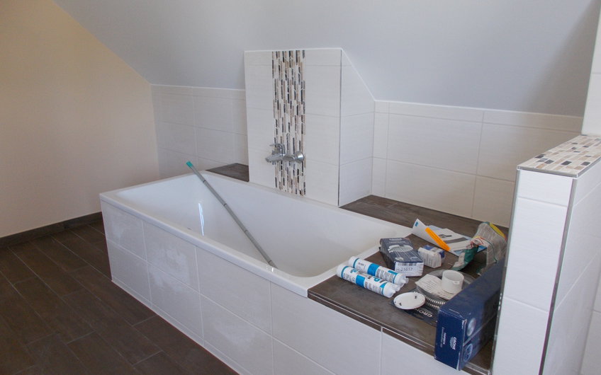Badezimmer im individuell geplanten Kern-Haus Luna in Dettenheim