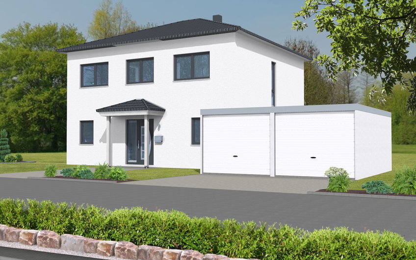 Die Familie hat sich für den Bau eines Hauses mit 2 Vollgeschossen entschieden.