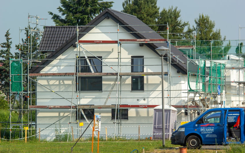 Fertigstellung Außenputz für Kern-Haus Trend in Eilenburg