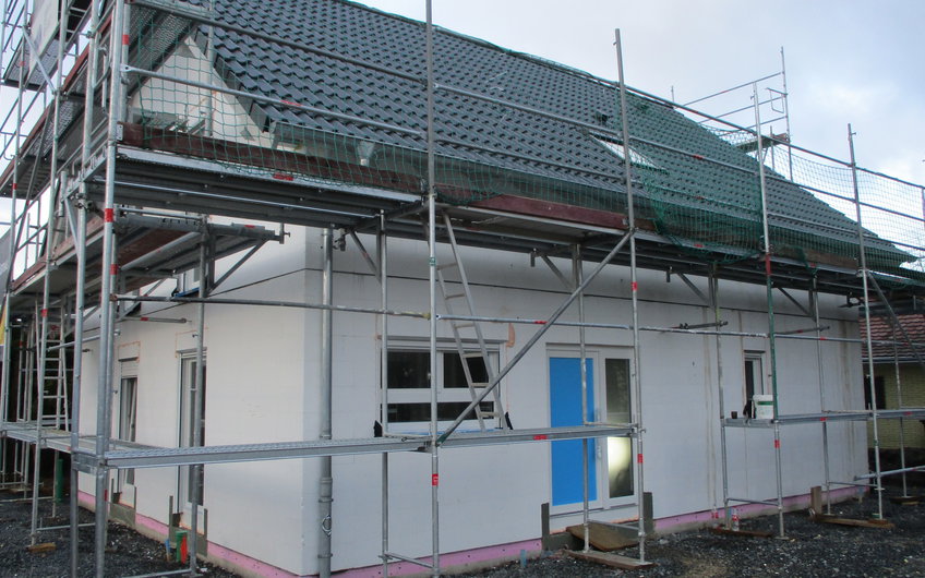 Die Fenster wurden eingebaut.