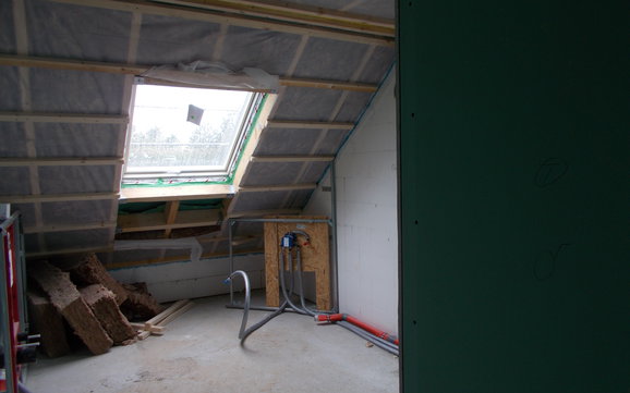 Dachdämmung im frei geplanten Kern-Haus in Bad Dürkheim