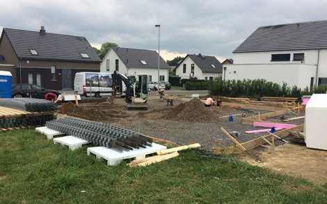 Bodenplatte Massivhaus Einschalung