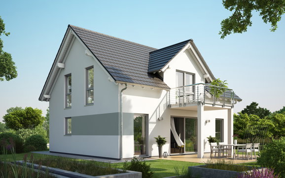 Massivhaus Kern-Haus Familienhaus Signum Plus Gartenseite