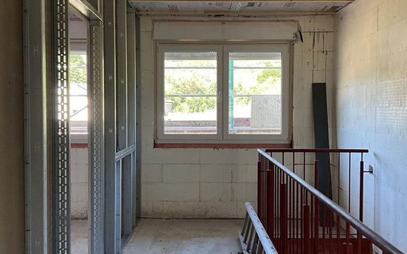 Erstellung der Trockenbauwände in Obermoschel