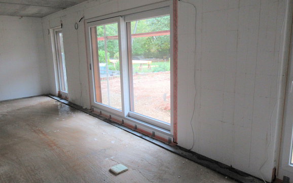 Die Fenster wurden eingebaut.