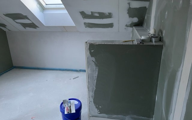 Trockenbau Verputz Dachgeschoß