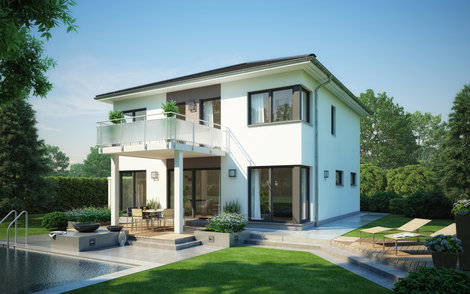 Traumvilla Ansicht Gartenseite.