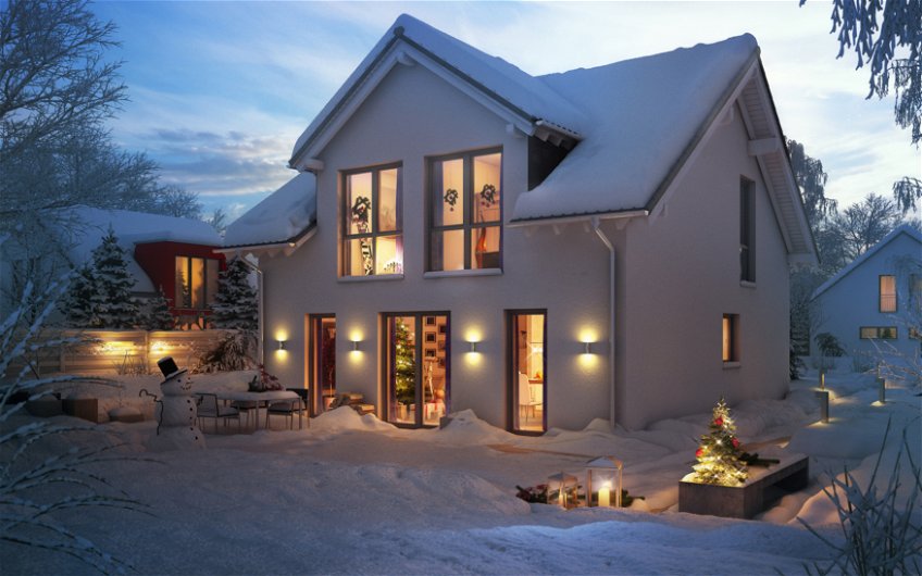 Massivhaus Kern-Haus Familienhaus Komfort im Winter