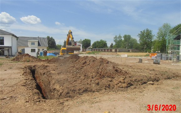 Aushub der Fundamente für Kern-Haus Jano in Zwickau-Marienthal