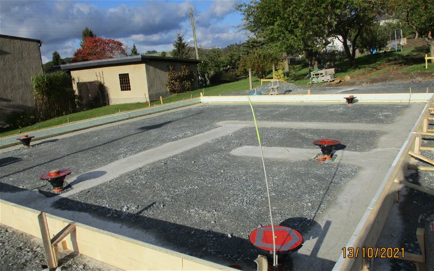 Vorbereitung Bodenplatte für Kern-Haus Cara in Amtsberg