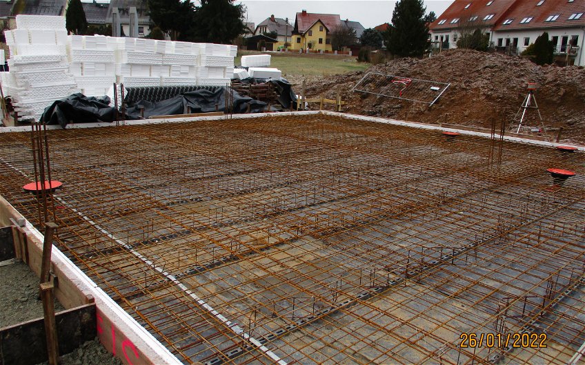 Bewehrung Bodenplatte für Kern-Haus Jano in Bobritzsch